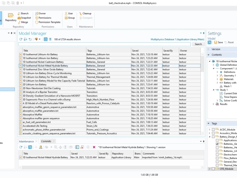 COMSOL complète son environnement de travail pour les projets de modélisation et de simulation avec son serveur du Gestionnaire de modèles